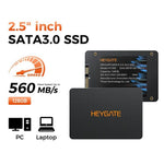 HEYGATE H1000 Internal Solid State Drive 560MB/s Read Speed 2.5 inch SATA3 SSD, 128GB, 256GB