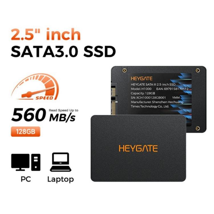 HEYGATE H1000 Internal Solid State Drive 560MB/s Read Speed 2.5 inch SATA3 SSD, 128GB, 256GB