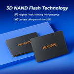 HEYGATE H1000 Internal Solid State Drive 560MB/s Read Speed 2.5 inch SATA3 SSD, 128GB, 256GB