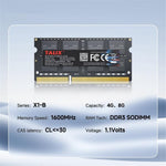 TALIX X1-B PC3-12800 SO-DIMM 204 Pin 1.5V Memory Module 1600MHz DDR3 Laptop RAM, 4GB, 8GB