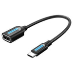 VENTION CCS Series 0.15m USB 2.0 Type-C Male to USB-A Female 480Mbps Transfer OTG Data Cable, Type-C M to USB-A F