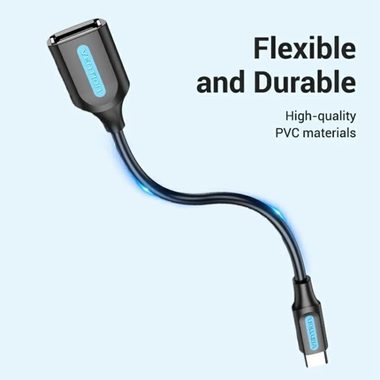 VENTION CCS Series 0.15m USB 2.0 Type-C Male to USB-A Female 480Mbps Transfer OTG Data Cable, Type-C M to USB-A F