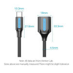 VENTION CCS Series 0.15m USB 2.0 Type-C Male to USB-A Female 480Mbps Transfer OTG Data Cable, Type-C M to USB-A F