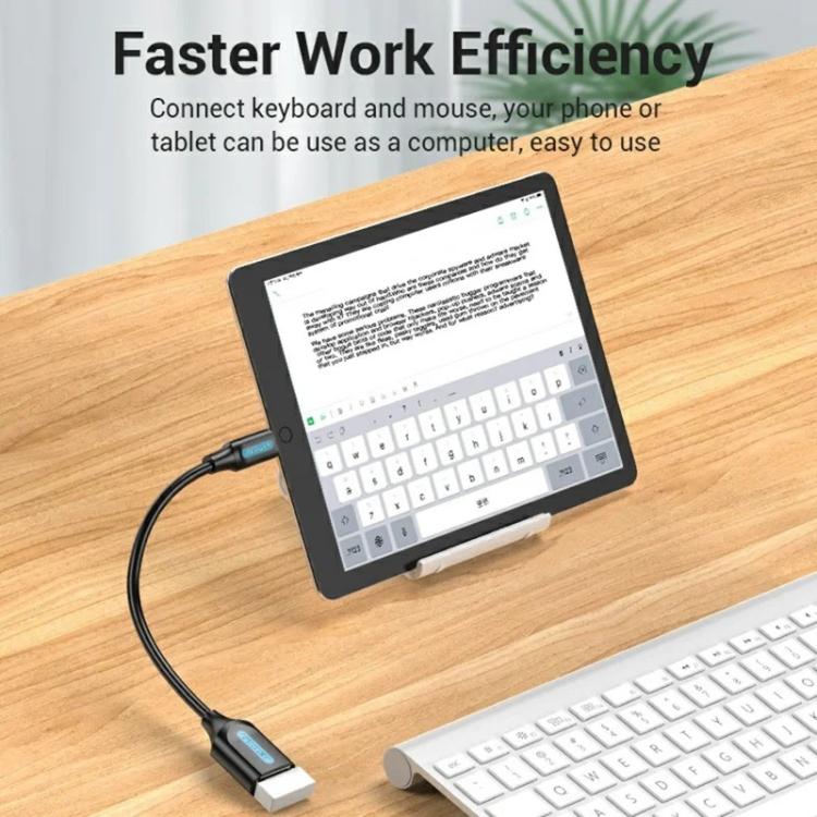 VENTION CCS Series 0.15m USB 2.0 Type-C Male to USB-A Female 480Mbps Transfer OTG Data Cable, Type-C M to USB-A F