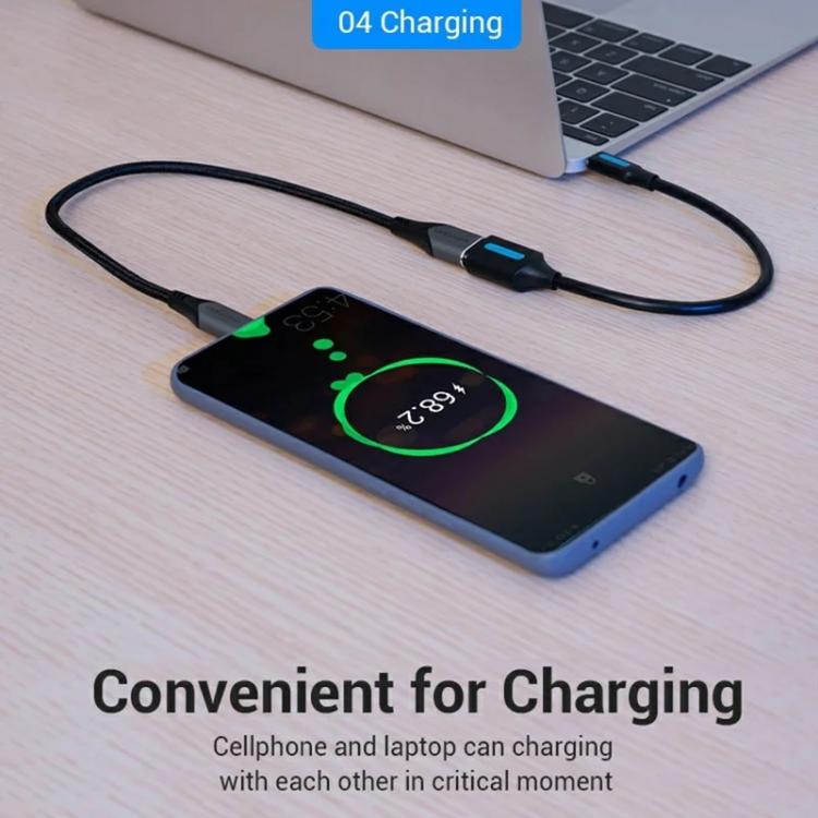 VENTION CCS Series 0.15m USB 2.0 Type-C Male to USB-A Female 480Mbps Transfer OTG Data Cable, Type-C M to USB-A F