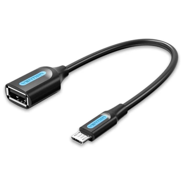 VENTION CCU Series USB 2.0 Micro-B Male to USB-A Female OTG Adapter 0.15m Round PVC Data Cable, Micro-B M to USB-A F