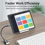 VENTION CCU Series USB 2.0 Micro-B Male to USB-A Female OTG Adapter 0.15m Round PVC Data Cable, Micro-B M to USB-A F