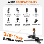 Supporto da tavolo per microfono in lega di alluminio ruotabile a 360 gradi per HyperX QuadCast e Blue Yeti., Microphone Arm Holder