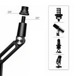 Supporto da tavolo per microfono in lega di alluminio ruotabile a 360 gradi per HyperX QuadCast e Blue Yeti., Microphone Arm Holder