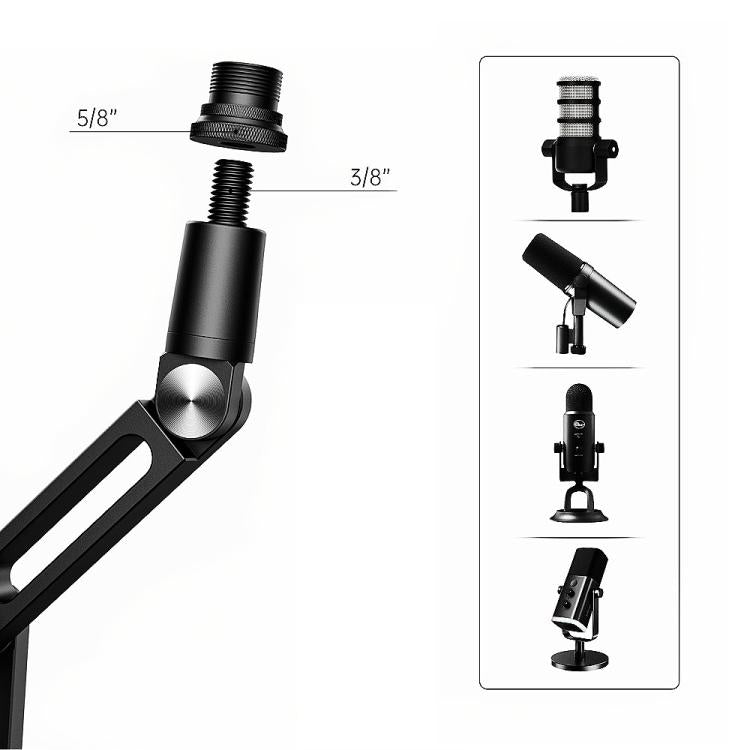 Supporto da tavolo per microfono in lega di alluminio ruotabile a 360 gradi per HyperX QuadCast e Blue Yeti., Microphone Arm Holder