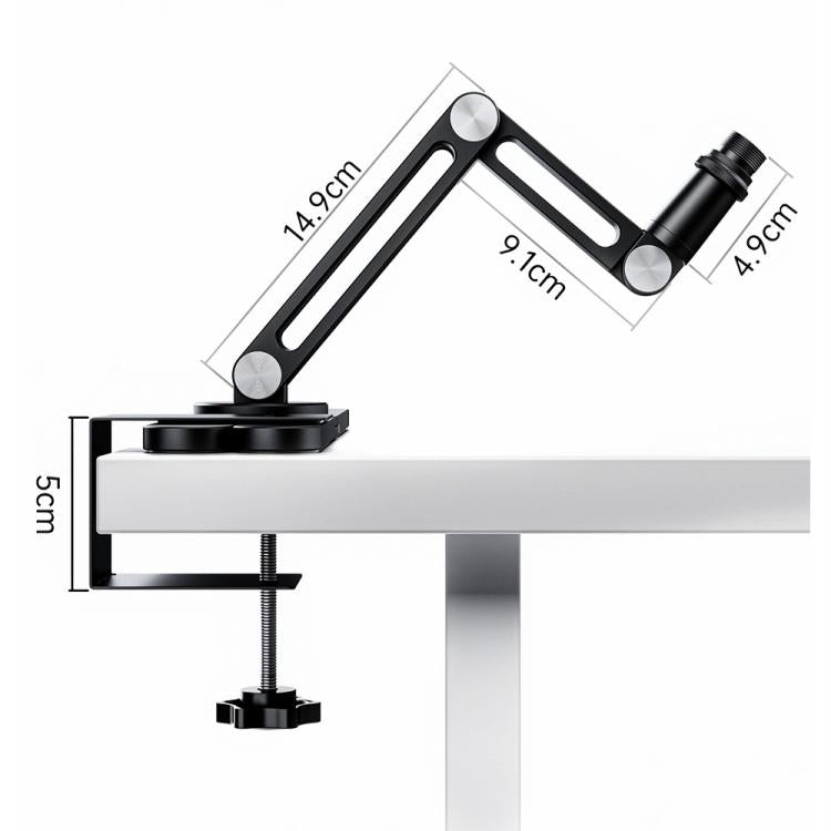 Supporto da tavolo per microfono in lega di alluminio ruotabile a 360 gradi per HyperX QuadCast e Blue Yeti., Microphone Arm Holder