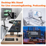 Supporto da tavolo per microfono in lega di alluminio ruotabile a 360 gradi per HyperX QuadCast e Blue Yeti., Microphone Arm Holder