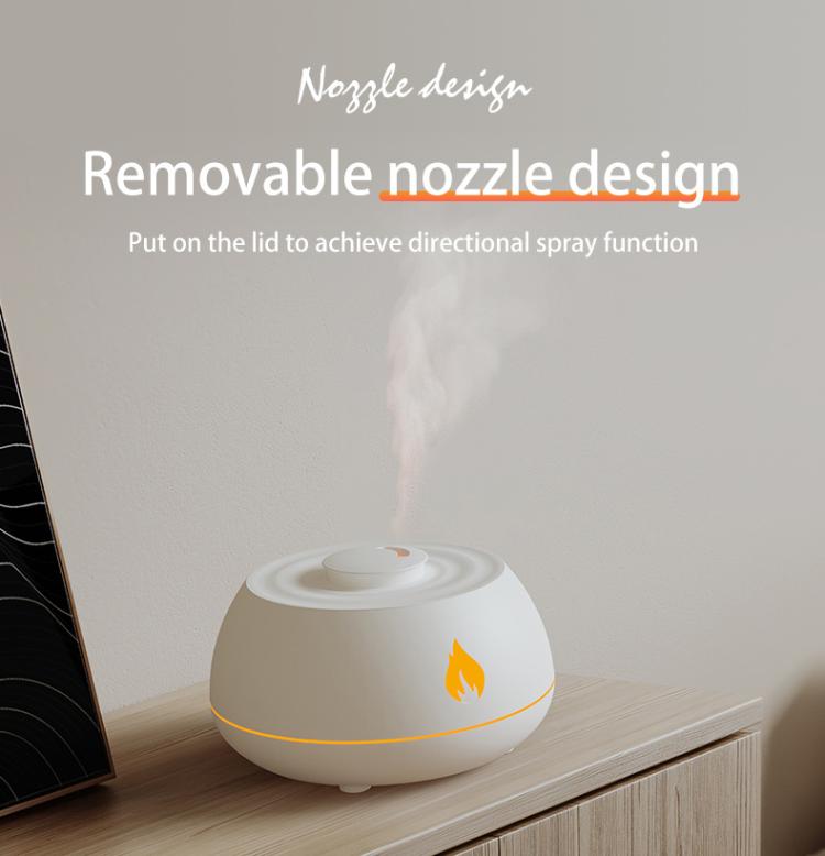 Flame Essential Oil Diffuser 130ml Ultrasonic Aromatherapy Humidifier, 7 Color Gradient Light, Black, White