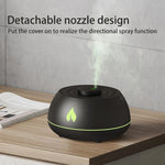 Flame Essential Oil Diffuser 130ml Ultrasonic Aromatherapy Humidifier, 7 Color Gradient Light, Black, White