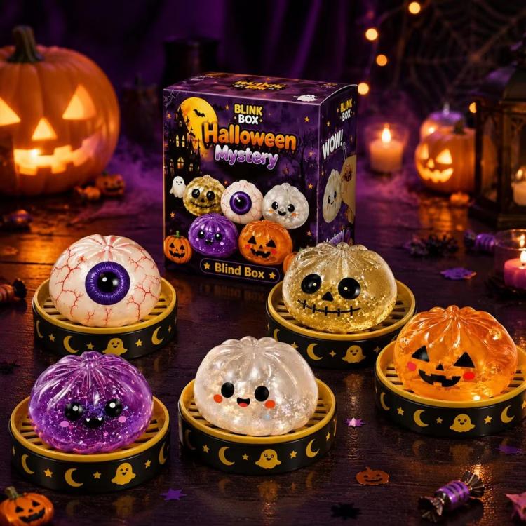 Halloween Ghost Dumpling Squishy 8.5cm Slow Rising Stress Relief Toy for Kids Adults