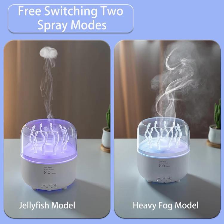 280ml Rotating Jellyfish Aroma Diffuser Dancing Seaweed Mist Mode Smart Humidifier with Remote, 7-Color LED Night Light for Home