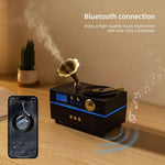 Phonograph Retro Style Aromatherapy Diffuser, 7 Color Atmosphere Light Effects, 3 Gear Timing Used For Indoor Humidification, Light Wood Grain, White, Black, Antique Copper?