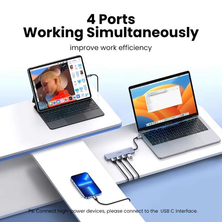 UGREEN CM219 Type-C to USB 3.0 4-Port Hub 5Gbps Data Transfer Splitter