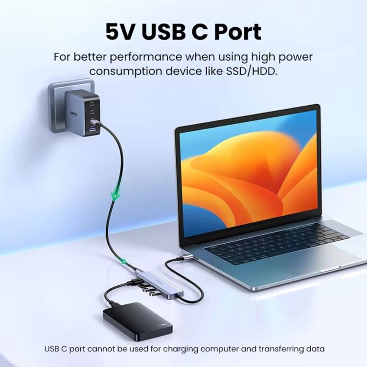 UGREEN CM219 Type-C to USB 3.0 4-Port Hub 5Gbps Data Transfer Splitter