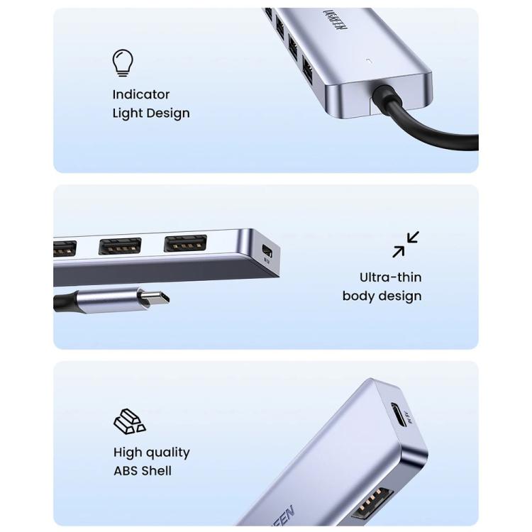 UGREEN CM219 Type-C to USB 3.0 4-Port Hub 5Gbps Data Transfer Splitter