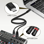JUNSUNMAY Type-C to Dual XLR Male Audio Adapter Cable for Amplifier / Speaker and More, Type-C to Dual XLR Male