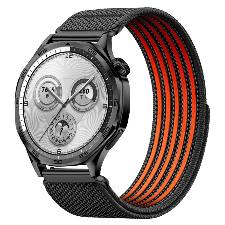Airy Mixed Nylon Loop Metal Connector Watch Band, 18mm