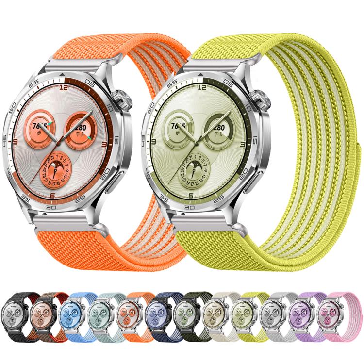Airy Mixed Nylon Loop Metal Connector Watch Band, 22mm, 20mm