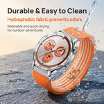 Airy Mixed Nylon Loop Metal Connector Watch Band, 18mm