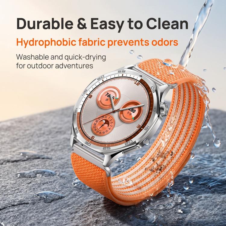 Airy Mixed Nylon Loop Metal Connector Watch Band, 18mm