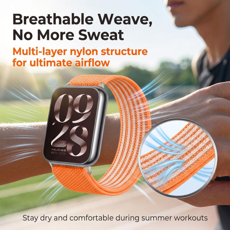 Airy Mixed Nylon Loop Metal Connector Watch Band, For Xiaomi Band  10 Pro / Redmi Watch 6 / 5