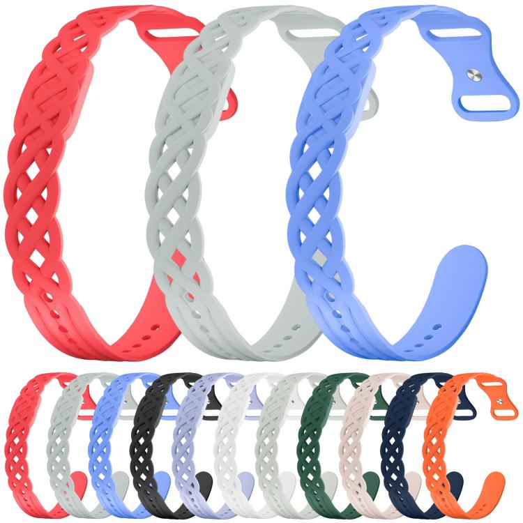 Vine Woven Design Butterfly Buckle Silicone Watch Band, For Google Fitbit Air