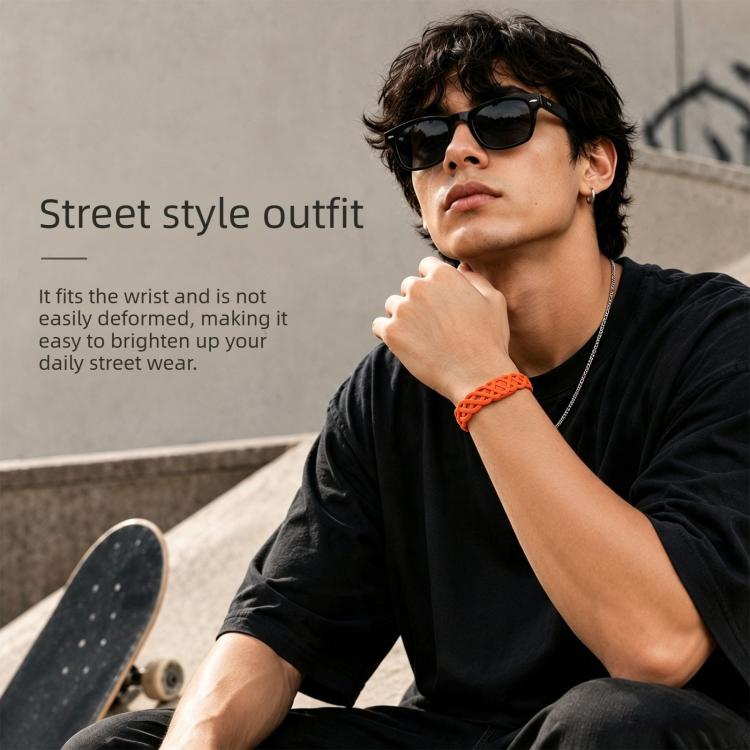 Vine Woven Design Butterfly Buckle Silicone Watch Band, For Google Fitbit Air