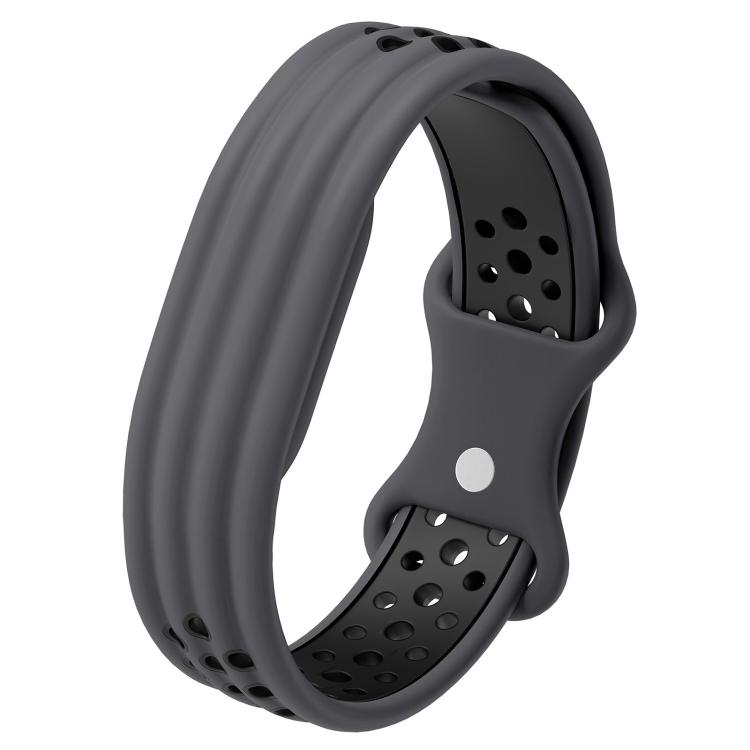 Perforated Butterfly Buckle Two Color Silicone Watch Band, For Google Fitbit Air