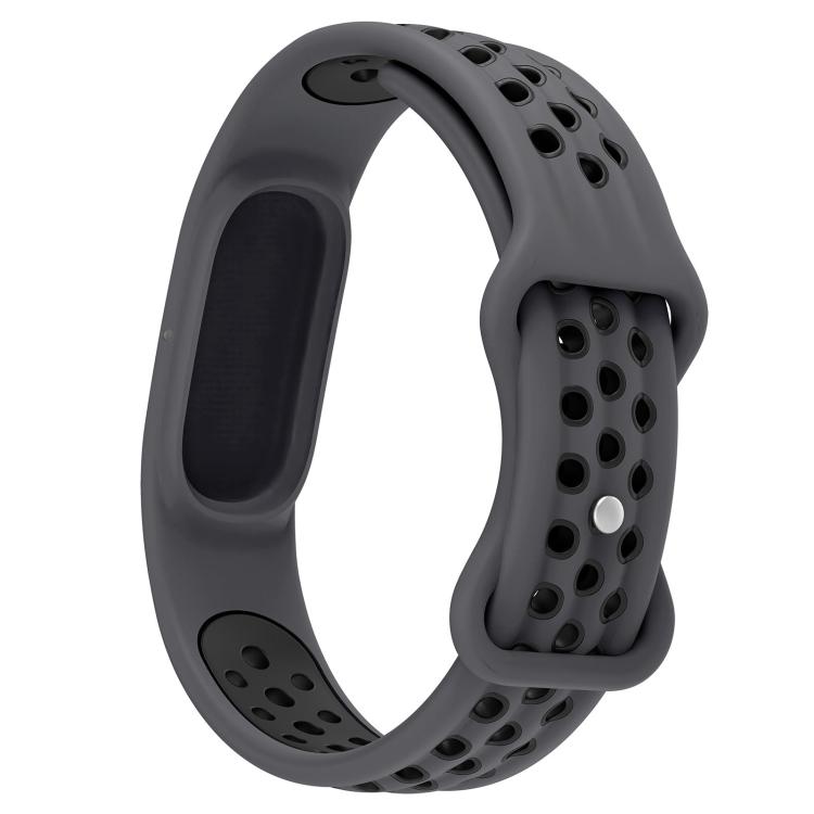 Perforated Butterfly Buckle Two Color Silicone Watch Band, For Google Fitbit Air