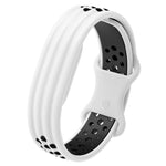 Perforated Butterfly Buckle Two Color Silicone Watch Band, For Google Fitbit Air