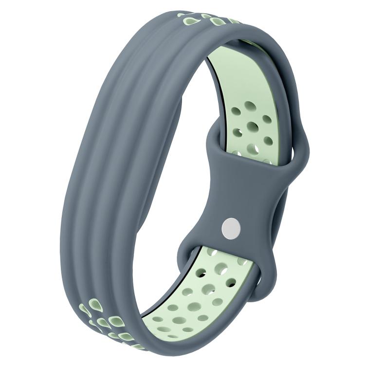 Perforated Butterfly Buckle Two Color Silicone Watch Band, For Google Fitbit Air