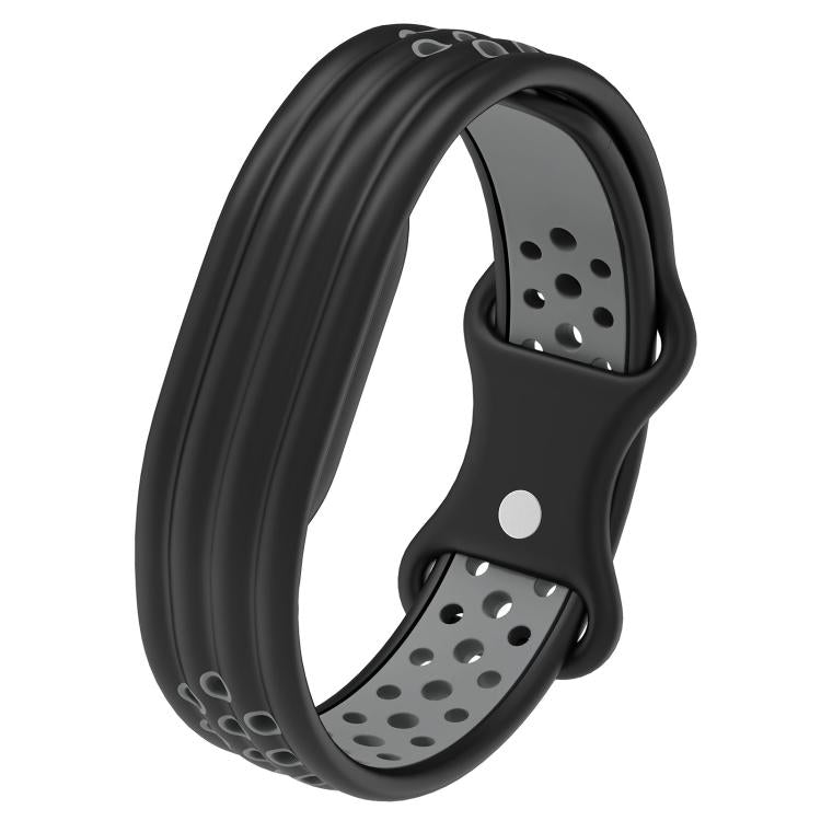 Perforated Butterfly Buckle Two Color Silicone Watch Band, For Google Fitbit Air