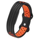 Perforated Butterfly Buckle Two Color Silicone Watch Band, For Google Fitbit Air