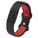 Perforated Butterfly Buckle Two Color Silicone Watch Band, For Google Fitbit Air