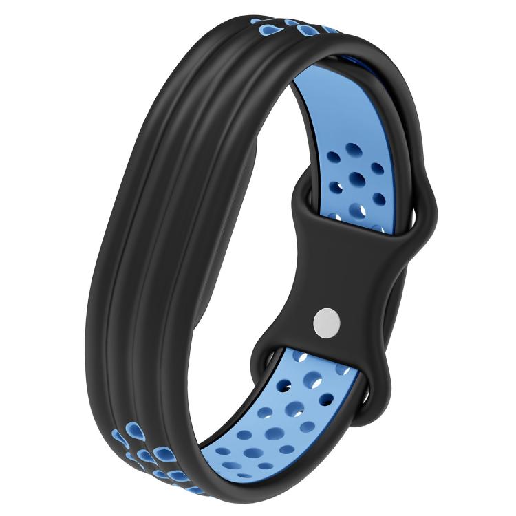 Perforated Butterfly Buckle Two Color Silicone Watch Band, For Google Fitbit Air