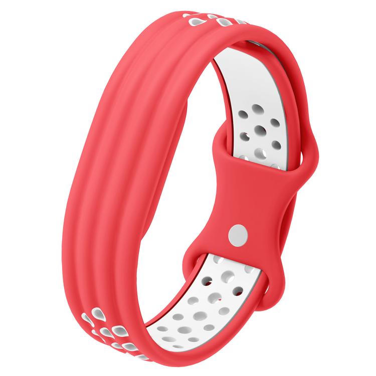 Perforated Butterfly Buckle Two Color Silicone Watch Band, For Google Fitbit Air
