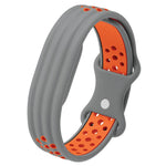 Perforated Butterfly Buckle Two Color Silicone Watch Band, For Google Fitbit Air