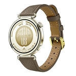 Slim Lychee-Textured Genuine Leather Watch Band, 18mm