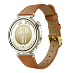 Slim Lychee-Textured Genuine Leather Watch Band, 18mm