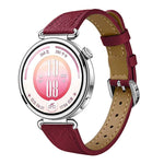Slim Lychee-Textured Genuine Leather Watch Band, 18mm