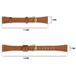 Slim Lychee-Textured Genuine Leather Watch Band, 18mm
