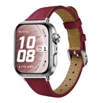 Slim Lychee-Textured Genuine Leather Watch Band, For Huawei Watch Fit 5 Pro / Fit 5 / Fit 4