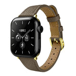 Slim Lychee-Textured Genuine Leather Watch Band, For Apple Watch 46mm / 49mm / 45mm / 44mm, For Apple Watch 42mm / 41mm / 40mm / 38mm