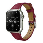 Slim Lychee-Textured Genuine Leather Watch Band, For Apple Watch 46mm / 49mm / 45mm / 44mm, For Apple Watch 42mm / 41mm / 40mm / 38mm