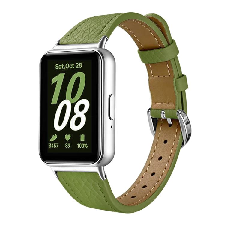 Slim Lychee-Textured Genuine Leather Watch Band, For Galaxy Fit3